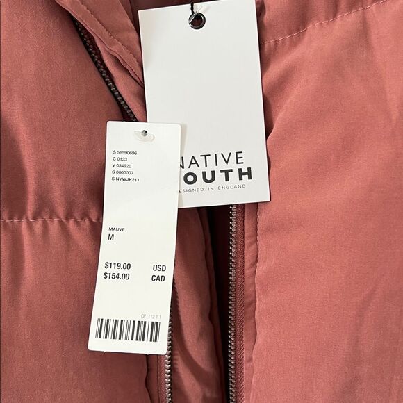 NWT Native Youth Avery Puffer Jacket Dusty Rose in Size M - Picture 4 of 15